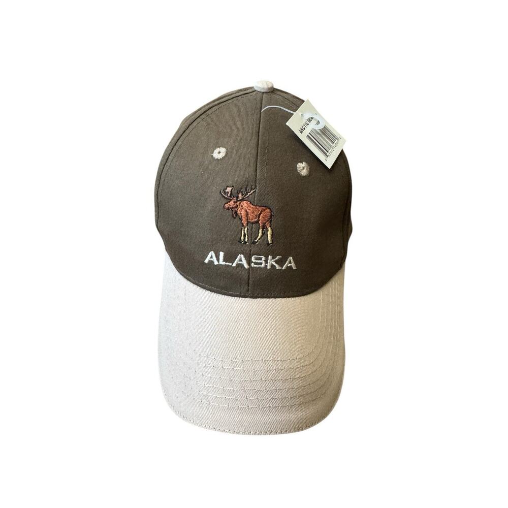 Alaska Moose Hat‎ Cap Brown Tan Adjustable Strapback Tourist Travel Souvenir NWT